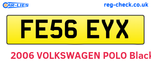 FE56EYX are the vehicle registration plates.