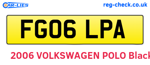 FG06LPA are the vehicle registration plates.