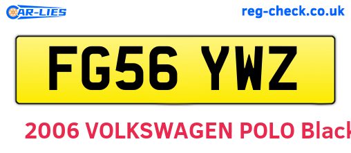 FG56YWZ are the vehicle registration plates.