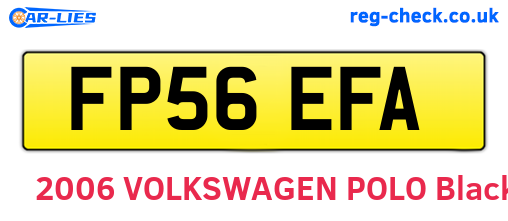 FP56EFA are the vehicle registration plates.