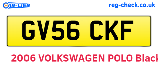 GV56CKF are the vehicle registration plates.