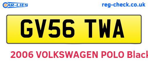 GV56TWA are the vehicle registration plates.