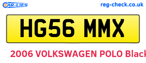 HG56MMX are the vehicle registration plates.