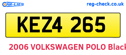 KEZ4265 are the vehicle registration plates.