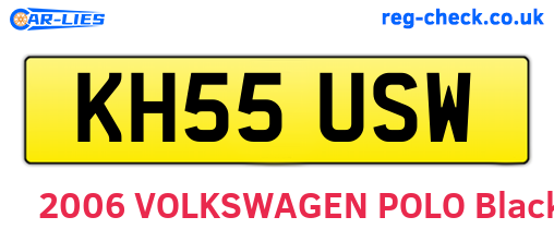 KH55USW are the vehicle registration plates.