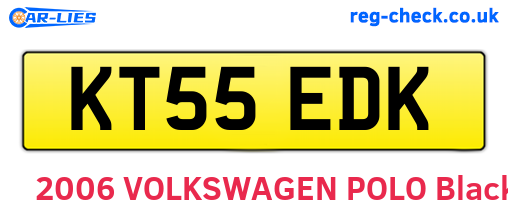 KT55EDK are the vehicle registration plates.