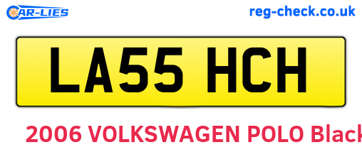 LA55HCH are the vehicle registration plates.
