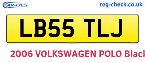 LB55TLJ are the vehicle registration plates.