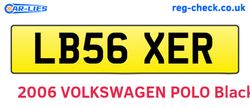 LB56XER are the vehicle registration plates.