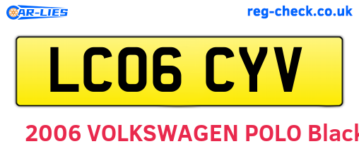 LC06CYV are the vehicle registration plates.