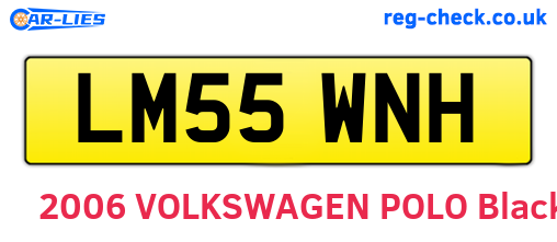 LM55WNH are the vehicle registration plates.