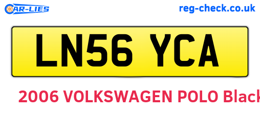 LN56YCA are the vehicle registration plates.