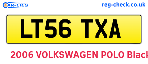 LT56TXA are the vehicle registration plates.
