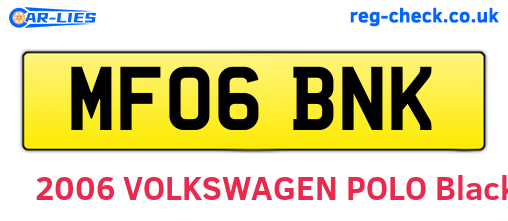 MF06BNK are the vehicle registration plates.