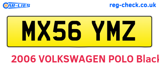 MX56YMZ are the vehicle registration plates.
