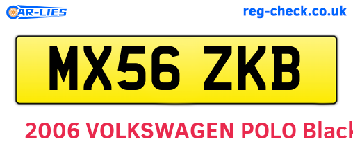 MX56ZKB are the vehicle registration plates.