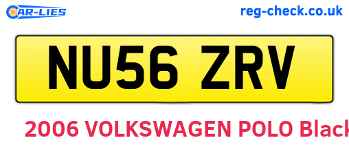 NU56ZRV are the vehicle registration plates.