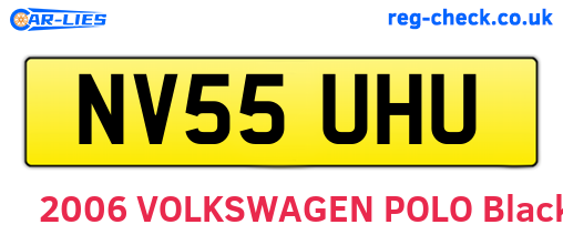 NV55UHU are the vehicle registration plates.