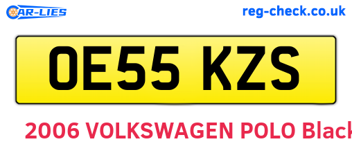 OE55KZS are the vehicle registration plates.