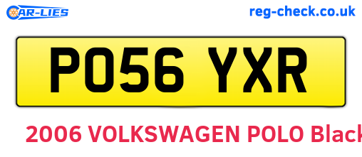 PO56YXR are the vehicle registration plates.