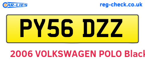 PY56DZZ are the vehicle registration plates.
