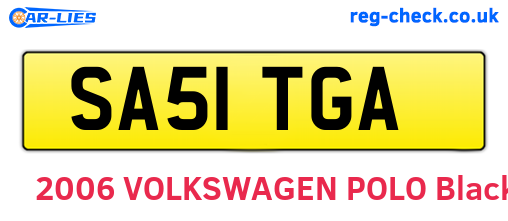 SA51TGA are the vehicle registration plates.