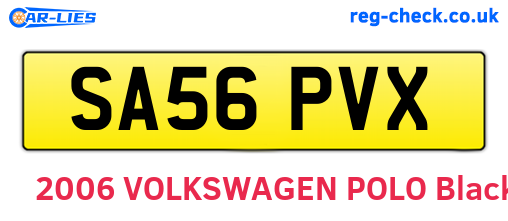 SA56PVX are the vehicle registration plates.