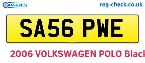 SA56PWE are the vehicle registration plates.