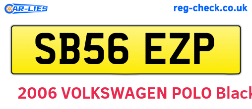 SB56EZP are the vehicle registration plates.