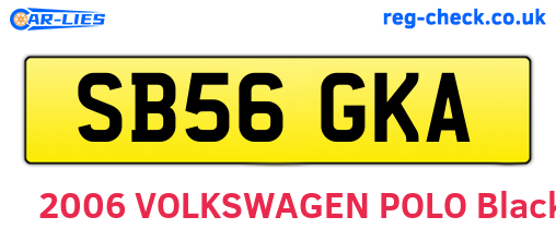 SB56GKA are the vehicle registration plates.