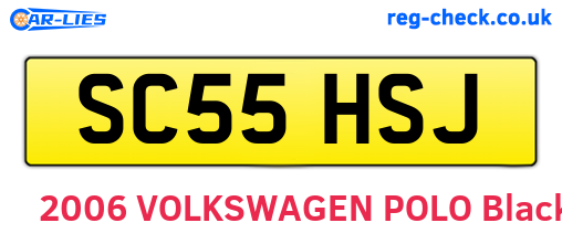 SC55HSJ are the vehicle registration plates.