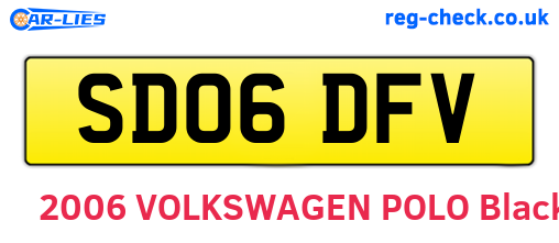SD06DFV are the vehicle registration plates.