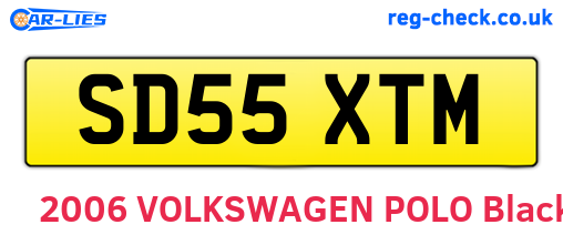 SD55XTM are the vehicle registration plates.