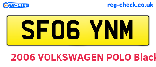 SF06YNM are the vehicle registration plates.