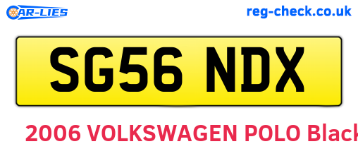 SG56NDX are the vehicle registration plates.