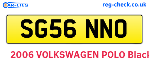 SG56NNO are the vehicle registration plates.