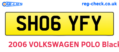 SH06YFY are the vehicle registration plates.