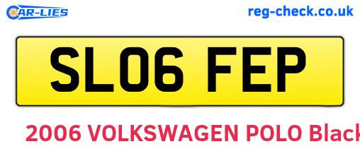 SL06FEP are the vehicle registration plates.