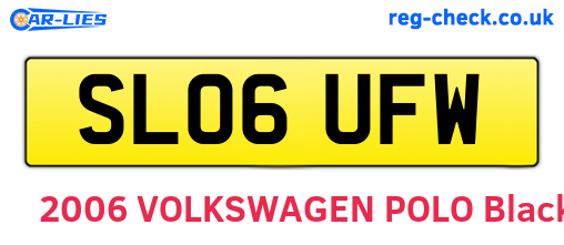 SL06UFW are the vehicle registration plates.