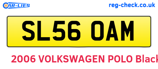 SL56OAM are the vehicle registration plates.