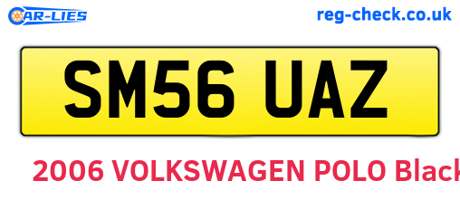 SM56UAZ are the vehicle registration plates.