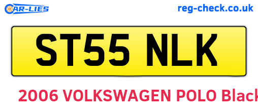 ST55NLK are the vehicle registration plates.