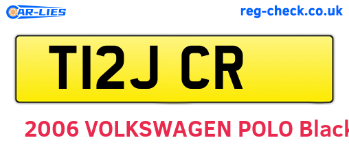 T12JCR are the vehicle registration plates.
