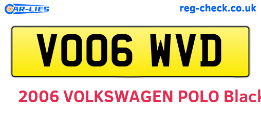 VO06WVD are the vehicle registration plates.