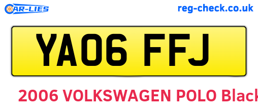 YA06FFJ are the vehicle registration plates.