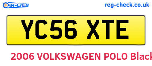 YC56XTE are the vehicle registration plates.
