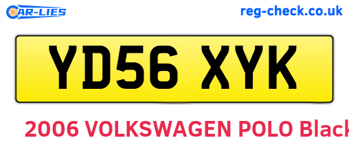 YD56XYK are the vehicle registration plates.