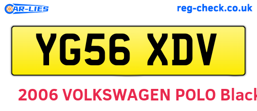 YG56XDV are the vehicle registration plates.