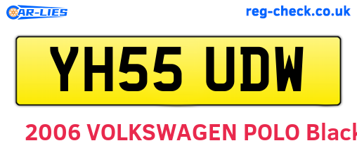 YH55UDW are the vehicle registration plates.
