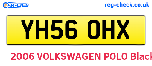 YH56OHX are the vehicle registration plates.